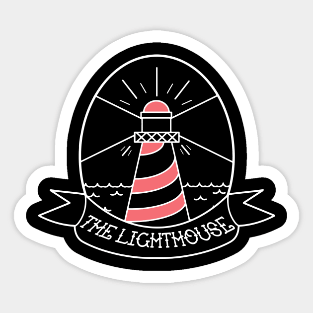 Old School Coral Lighthouse Sticker by Thrylos Store